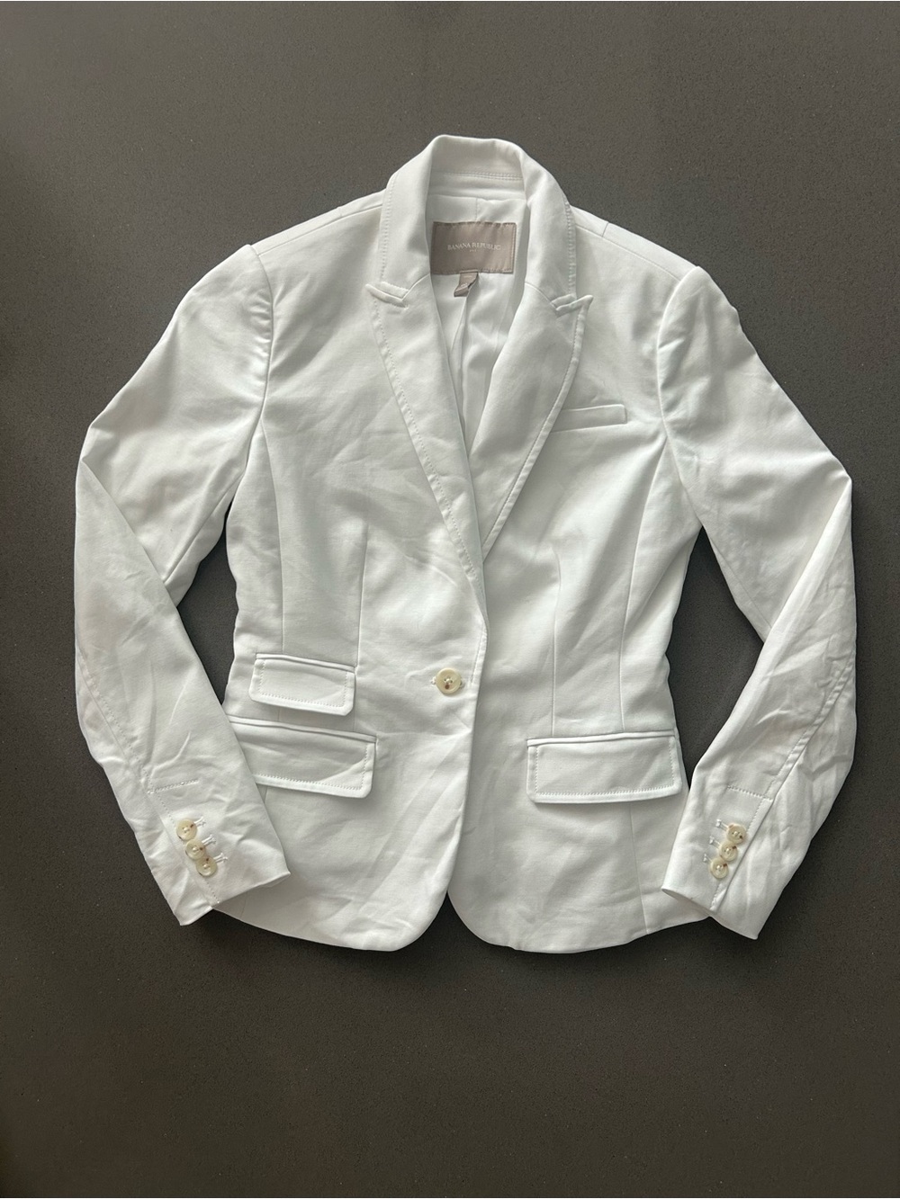 Banana Republic White Women's Single-Button Blazer